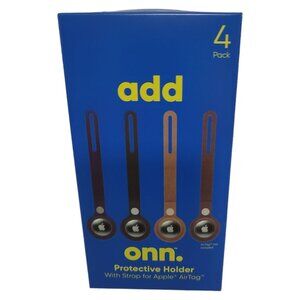 ONN. Protective Holder With Strap For Apple AirTag 4 Pack
